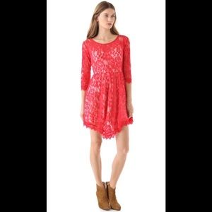 Free People- Floral Mesh Lace Dress
